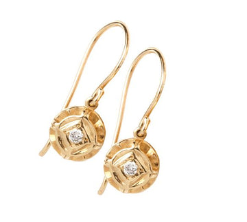 9ct Gold Round Diamond Earrings Gold jewellery Gerrim International 