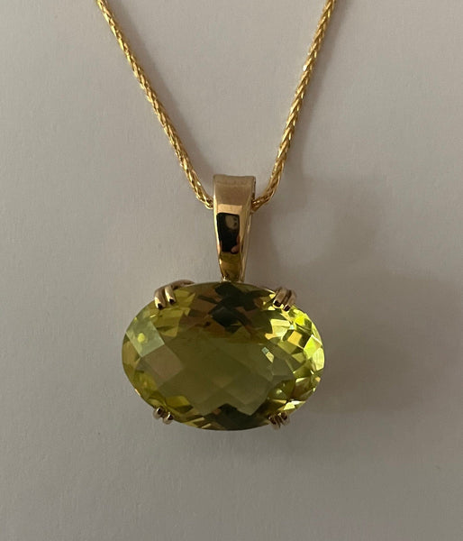 9ct Oval Lemon Quartz Necklace – Teddy Sinclair