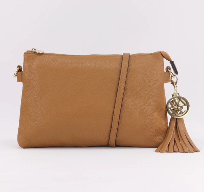 Ruby Leather Clutch / Cross-Body Bag