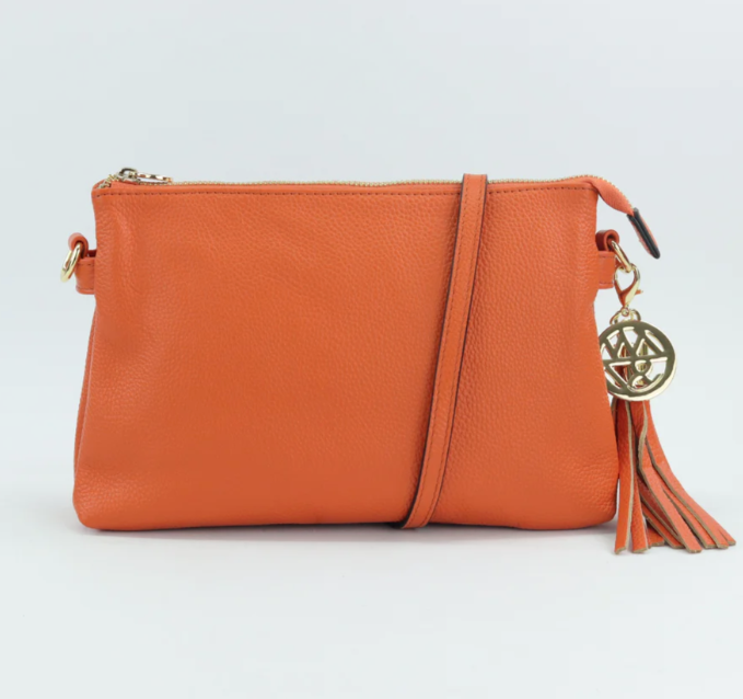Ruby Leather Clutch / Cross-Body Bag