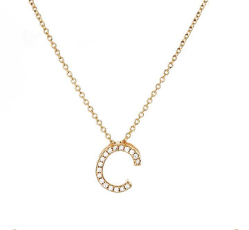 C Initial Gold Necklace Sybella 