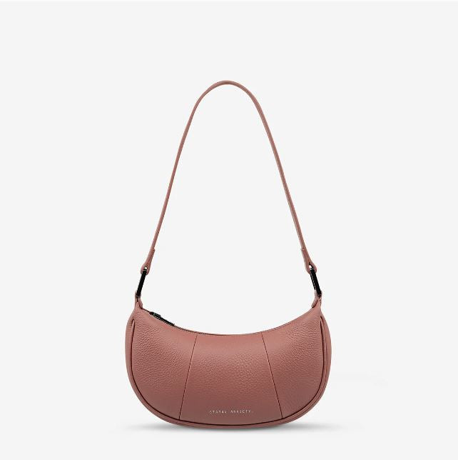 'Solus' Leather Shoulder Bag Handbags Status Anxiety Dusty Rose 