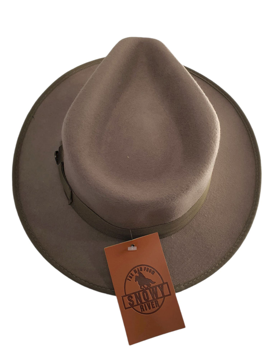 Banjo Crushable Wool Felt Fedora Hat Avenel Putty L 