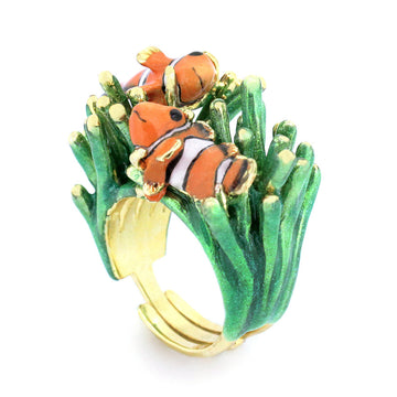 Clownfish and Sea Anemone Ring Jewelry Good After Nine TH 