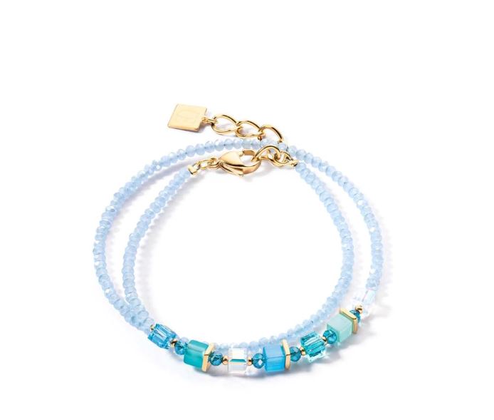 Coeur De Lion GeoCube Onahau Blue Double Wrap Bracelet Women's Jewellery Timesupply 