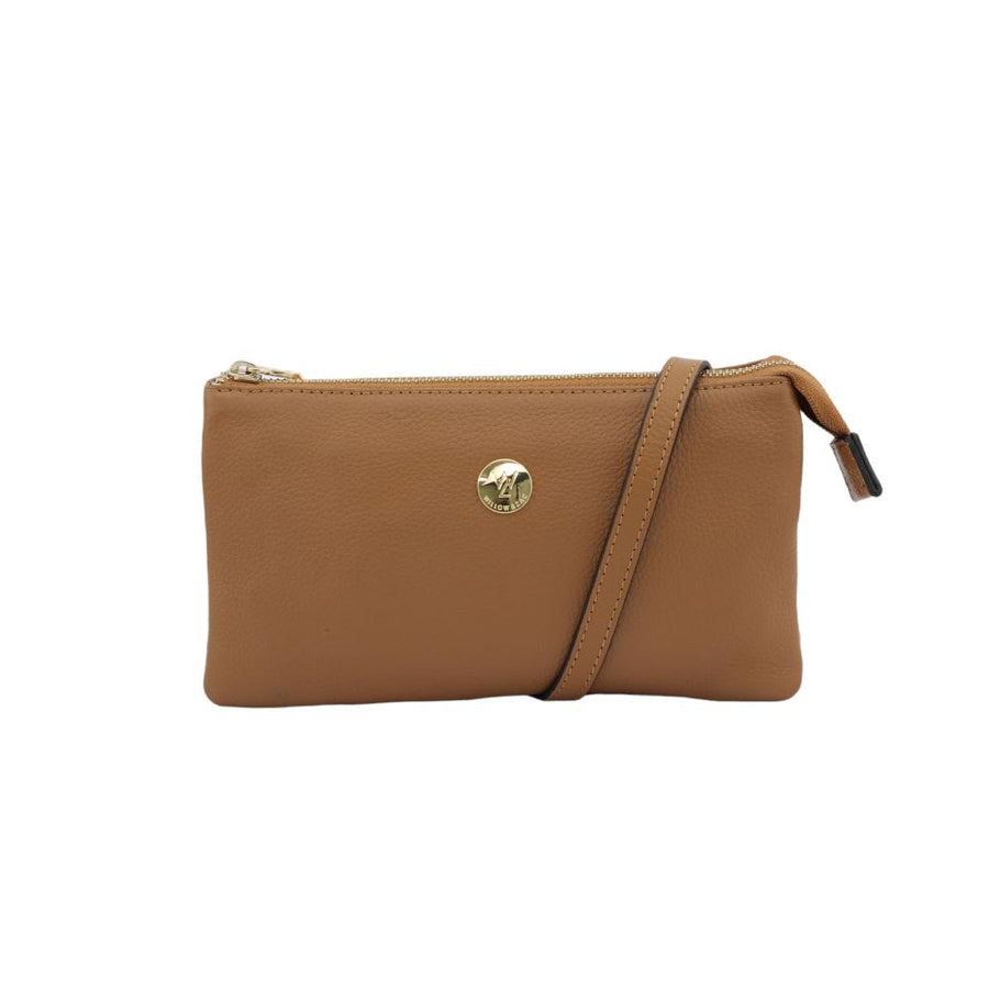 Evie Leather Clutch / Cross-Body Bag Bag Willow & Zac Caramel 