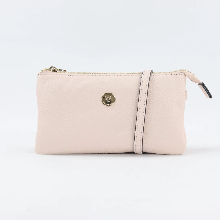 Evie Leather Clutch / Cross-Body Bag Bag Willow & Zac Pink Whisper 