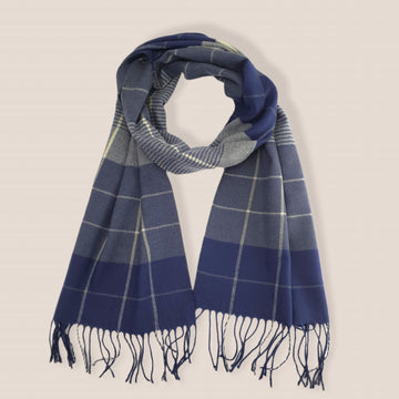 men's check scarf - blue Scarf Teddy Sinclair 
