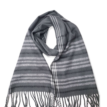 Men's check scarf - Grey Striped Scarf Teddy Sinclair 
