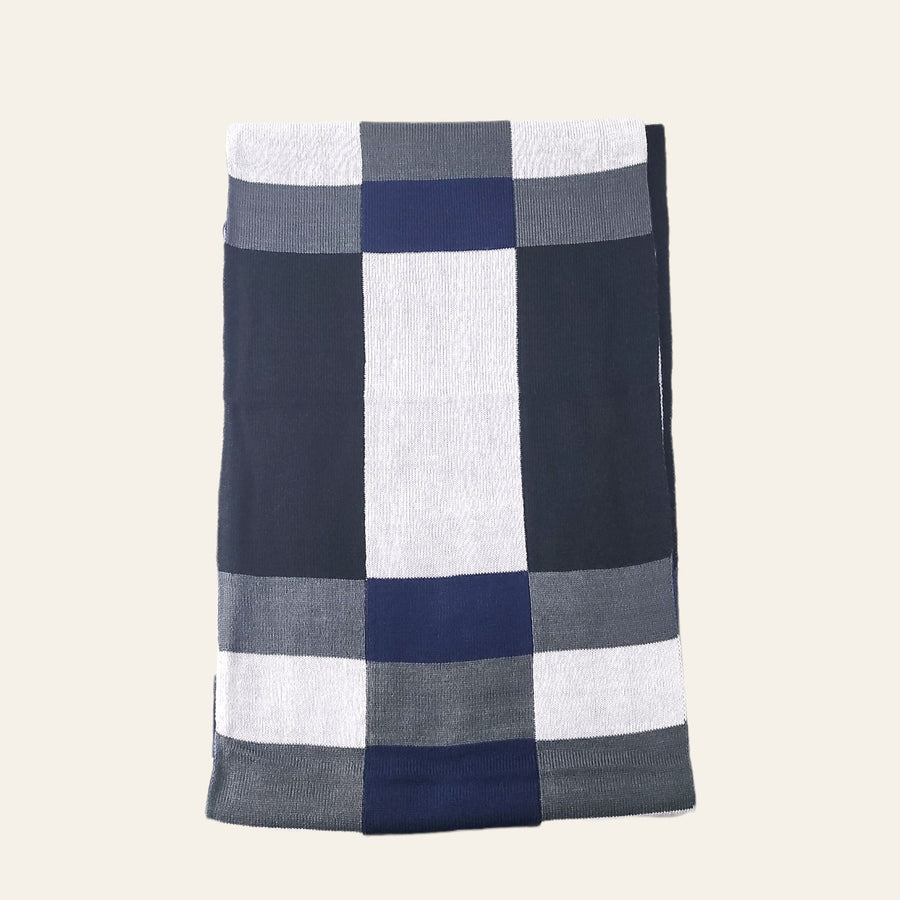 Men's scarf - Navy/White/Black Striped Scarf Teddy Sinclair 