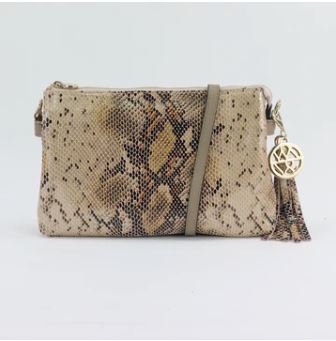 Ruby Leather Clutch / Cross-Body Bag Bag Willow & Zac Sand Python 