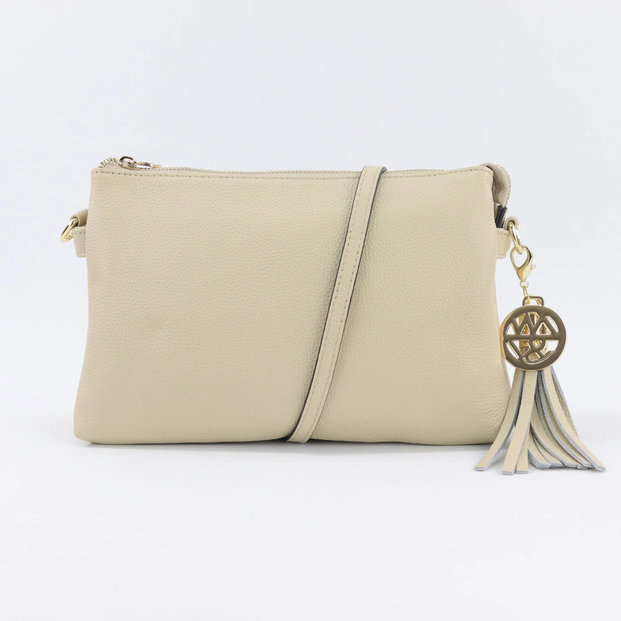 Ruby Leather Clutch / Cross-Body Bag Bag Willow & Zac Vanilla 