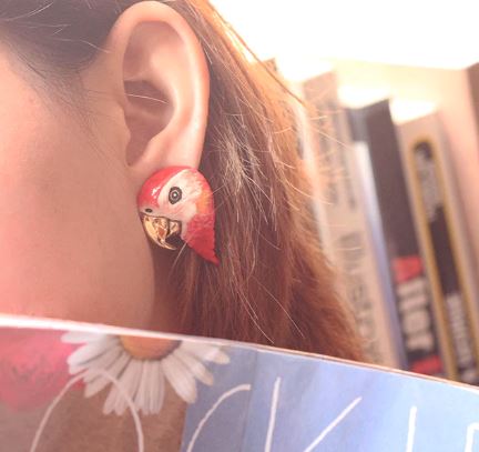 Scarlet Macaw Earrings Jewelry Good After Nine TH 