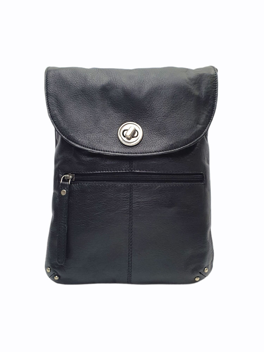 Tayla Compact Leather Sling Bag Bag Oran Black 