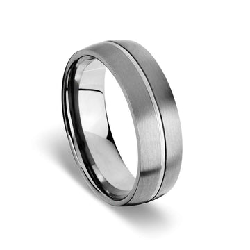 Titanium Ring - Matt w/ Band Detail Mens Jewellery DPI (Display Plus Imports) 