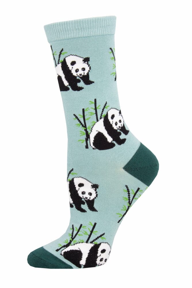 Women's Bamboo Socks Accessories Bobangles Panda Bear (Blue) 
