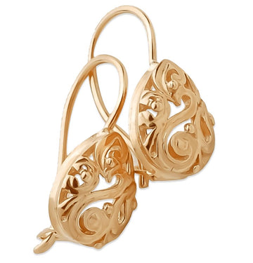 9ct Gold Filigree Teardrop Earrings Gold jewellery Gerrim International 
