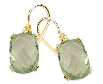 9ct Green Amethyst Claw Earrings Gold jewellery Gerrim International 