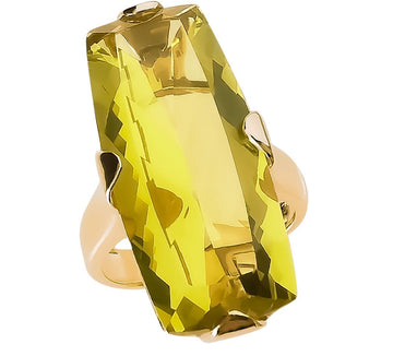 9ct Lemon Q Rectangle Diamond Ring Gold jewellery Gerrim International 