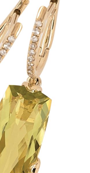 9ct Lemon Quartz Diamond Earrings Gold jewellery Gerrim International 