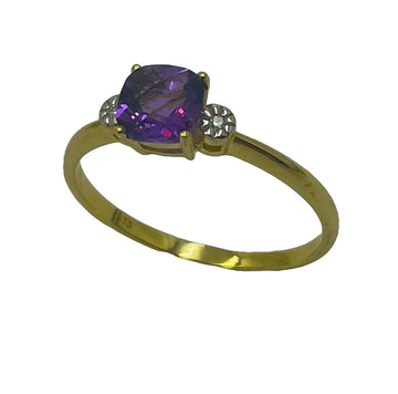 9kt Gold Amethyst Diamond Ring Gold jewellery Paterson Fine Jewellery 