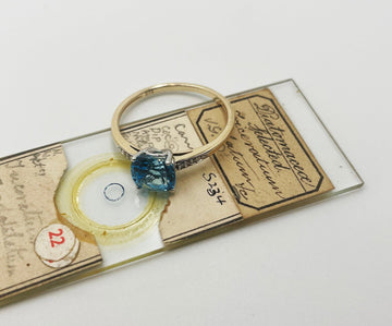 9kt Gold Blue Topaz Diamond Ring Gold jewellery Paterson Fine Jewellery 