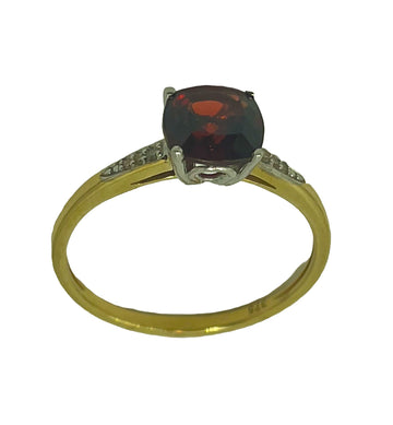 9kt Gold Garnet Diamond Ring Gold jewellery Paterson Fine Jewellery 