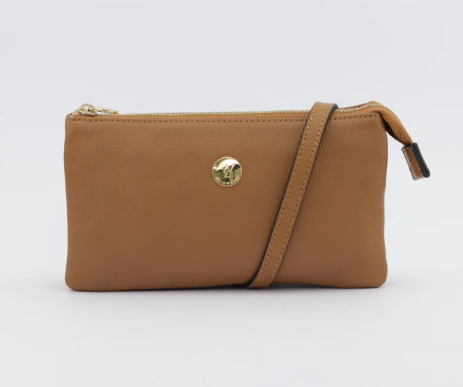 Evie Pebbled Leather Bag - Nude & Caramel Tones