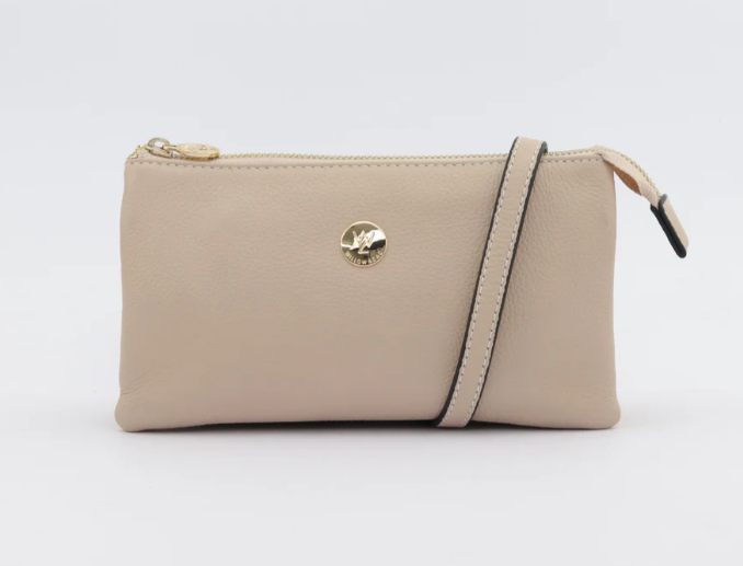 Evie Pebbled Leather Bag - Nude & Caramel Tones