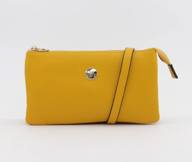 Evie Pebbled Leather Bag - Orange & Yellow Tones