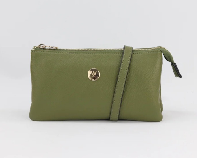 Evie Pebbled Leather Bag - Blue & Green Tones