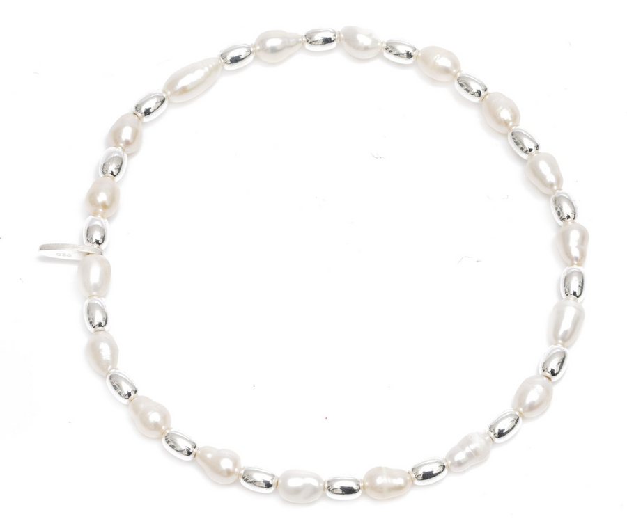 Fine Silver Pearl Bracelet