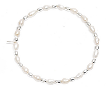 Fine Silver Pearl Bracelet