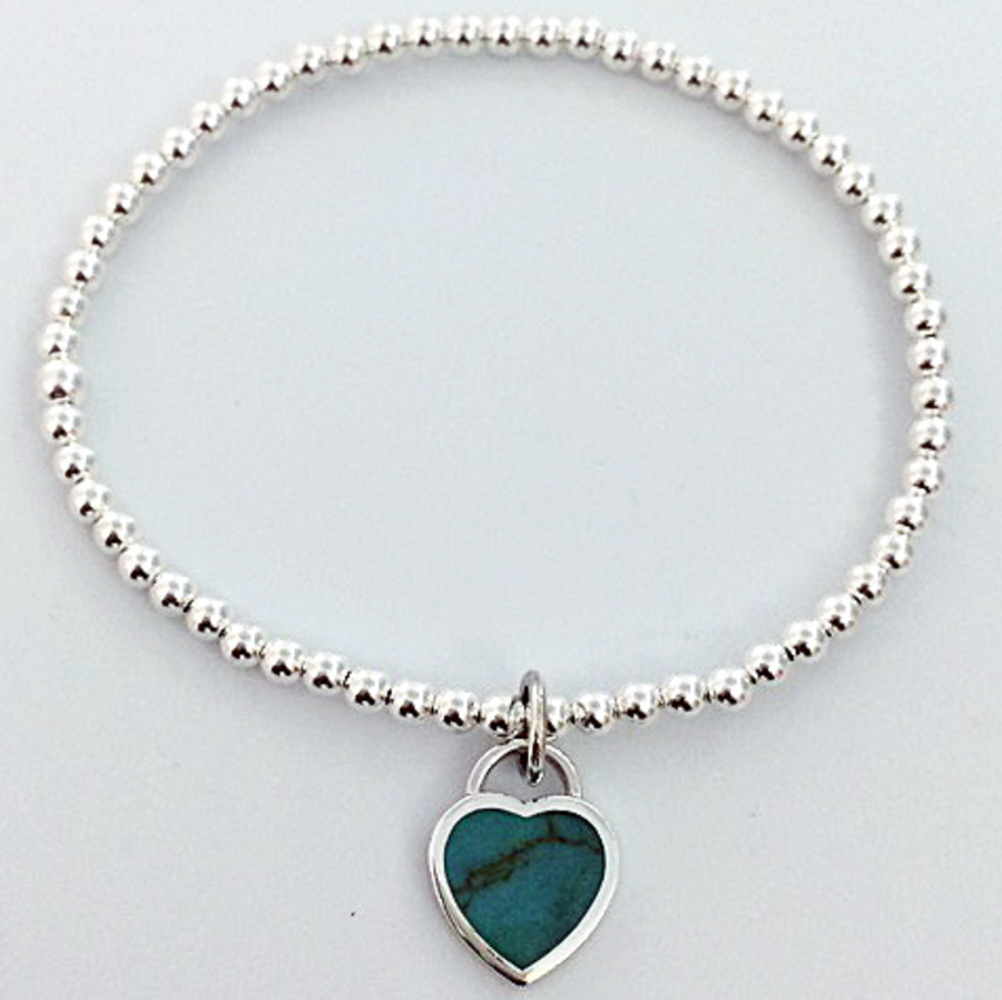 TQ Heart Silver Ball Bracelet