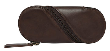 'All Zipped Up' Leather Optical Case Handbags, Wallets & Cases Modapelle Brown 
