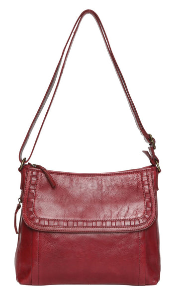 Annie Leather Crossbody Bag Handbag Modapelle Cherry 