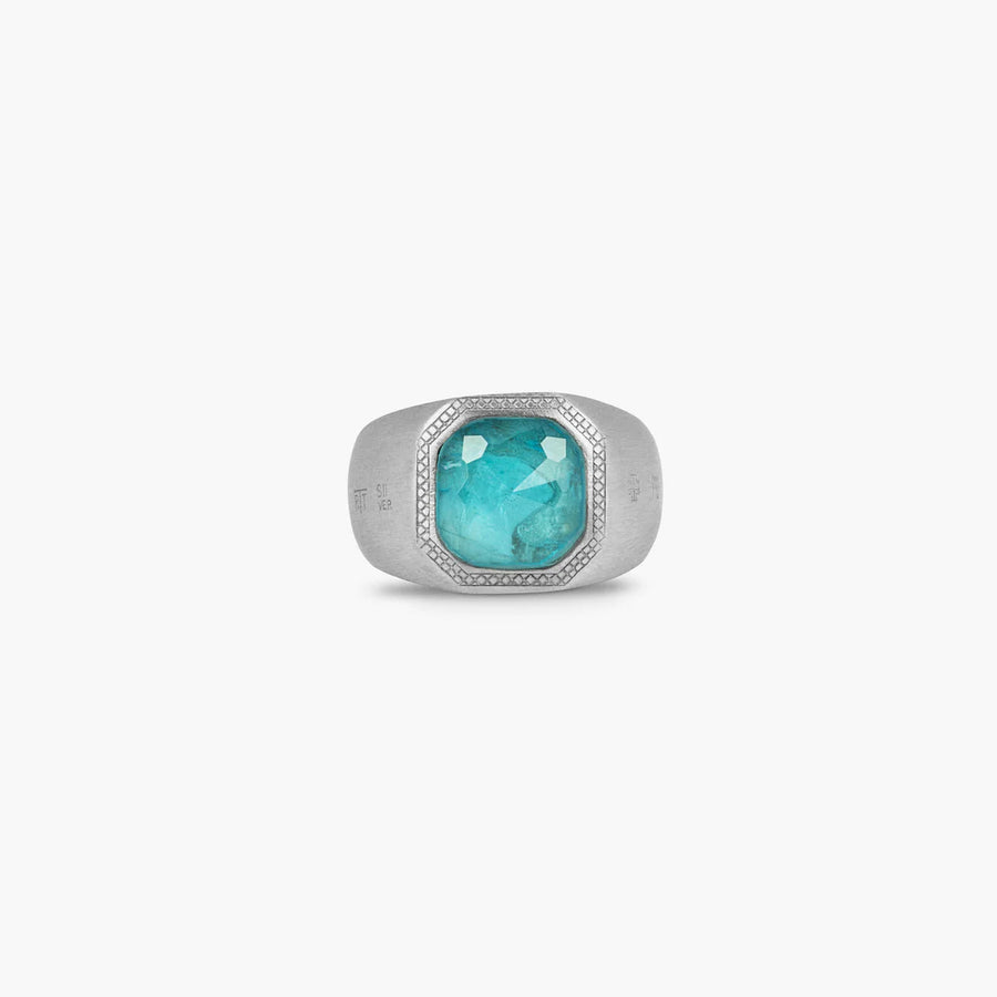 Apatite Sterling Silver Signet Ring by Tateossian Men's Jewellery Cudworth 