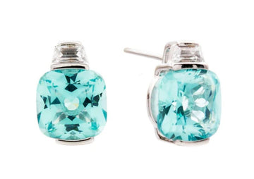Aqua Square CZ Studs Sybella 