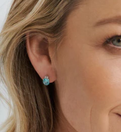 Aqua Square CZ Studs Sybella 