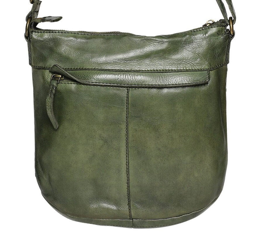 Arika Leather Crossbody Bag - Olive Wallet Modapelle 