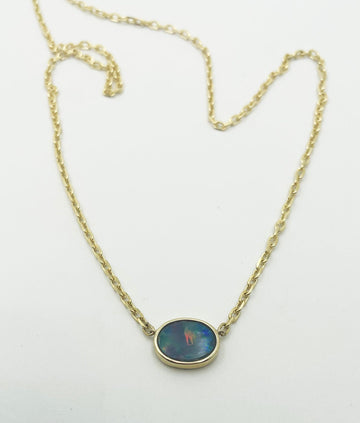 Australian Boulder Opal Gold Necklace Gold jewellery Paterson Fine Jewellery 