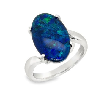 Australian Opal Large Oval Ring Gold jewellery Paterson Fine Jewellery Opal SIL 