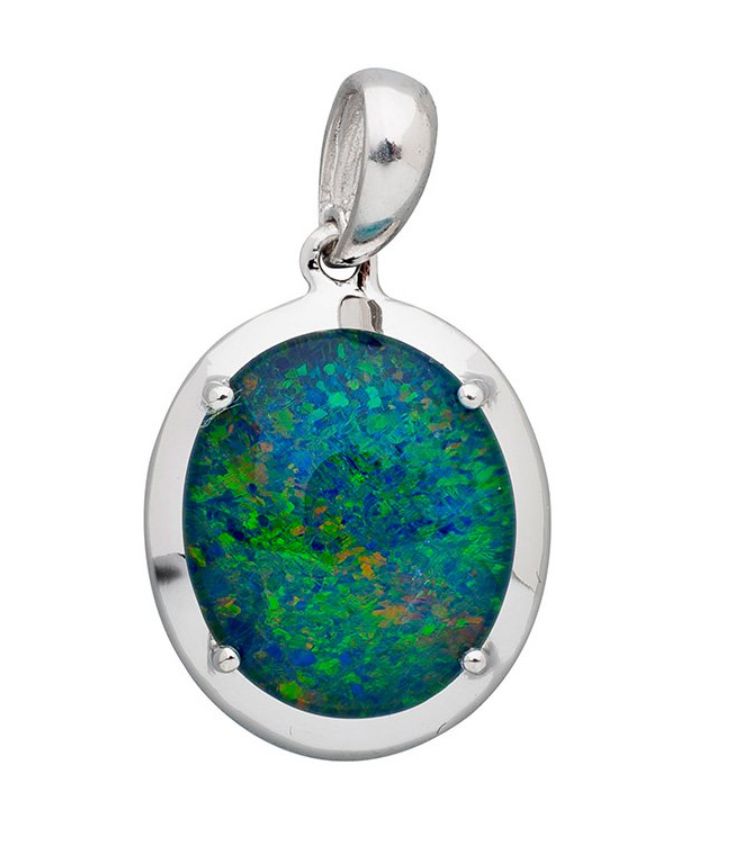 Australian Opal Silver Necklace Gold jewellery Paterson Fine Jewellery Opal SIL 