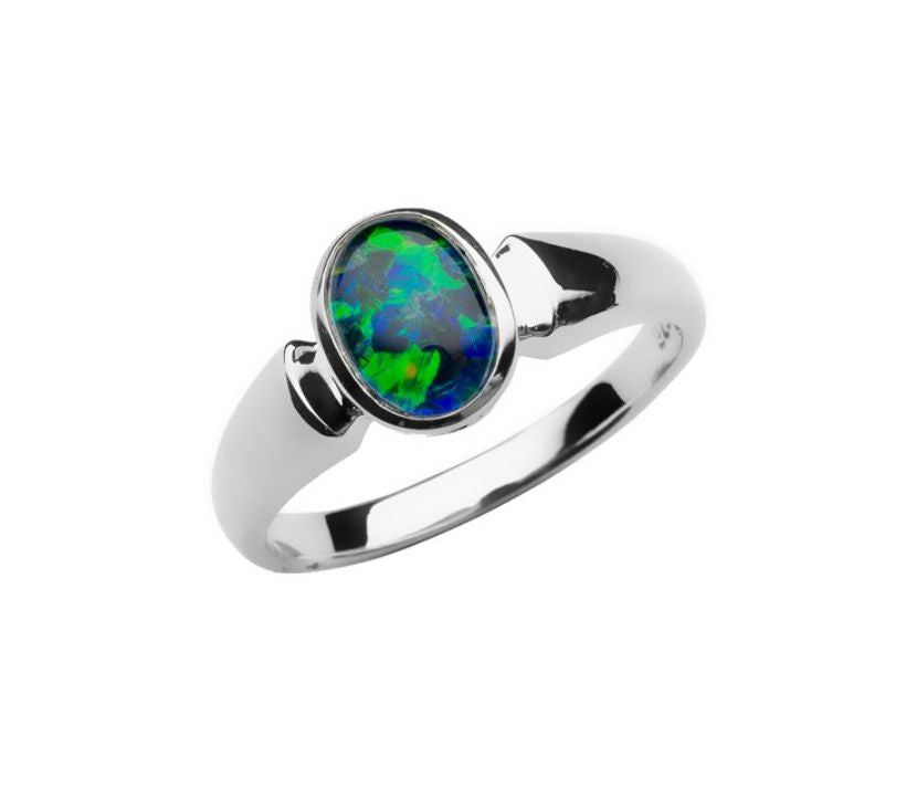 Australian Opal Small Ring Gold jewellery Paterson Fine Jewellery 
