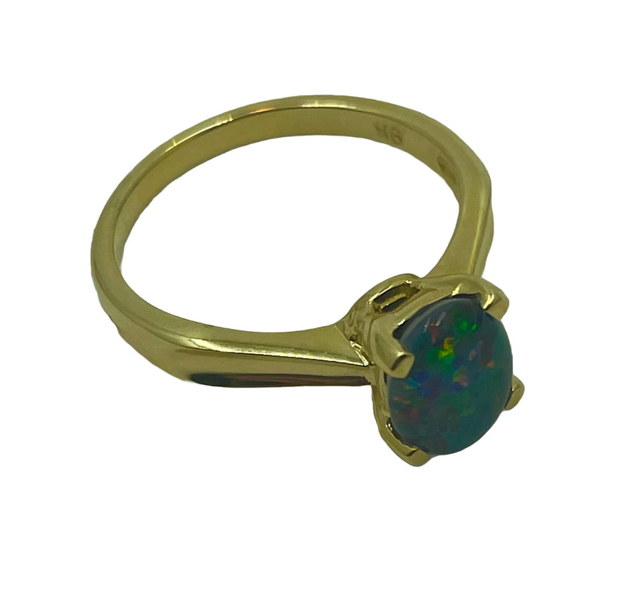 Australian Oval Opal Ring Gold jewellery Paterson Fine Jewellery 