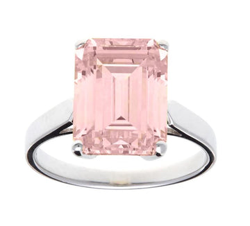 Baguette Cut Pink CZ Ring Sybella 