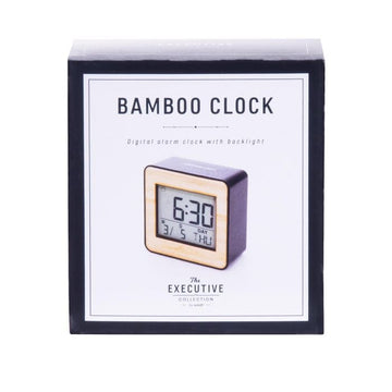 Bamboo Desk Clock Black & Natural Games IsAlbi 