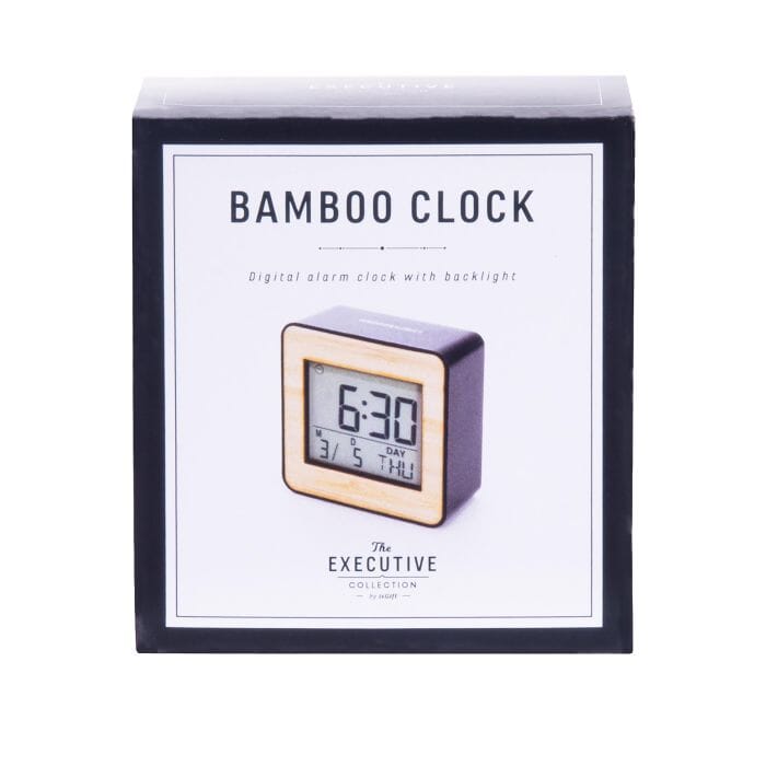Bamboo Desk Clock Black & Natural Games IsAlbi 