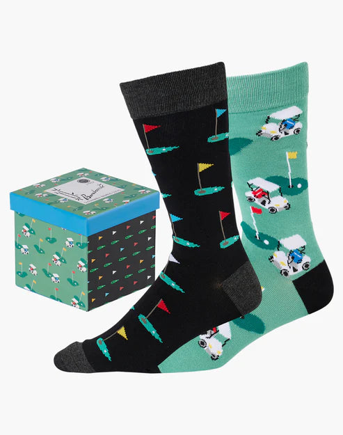 Bamboozled Men's Bamboo Socks 2pk Gift Box - Golf Underwear Pussyfoot 