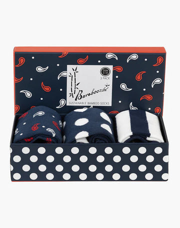 Bamboozled Men's Bamboo Socks 3pck Gift Box - Spots & Specks Underwear Pussyfoot 